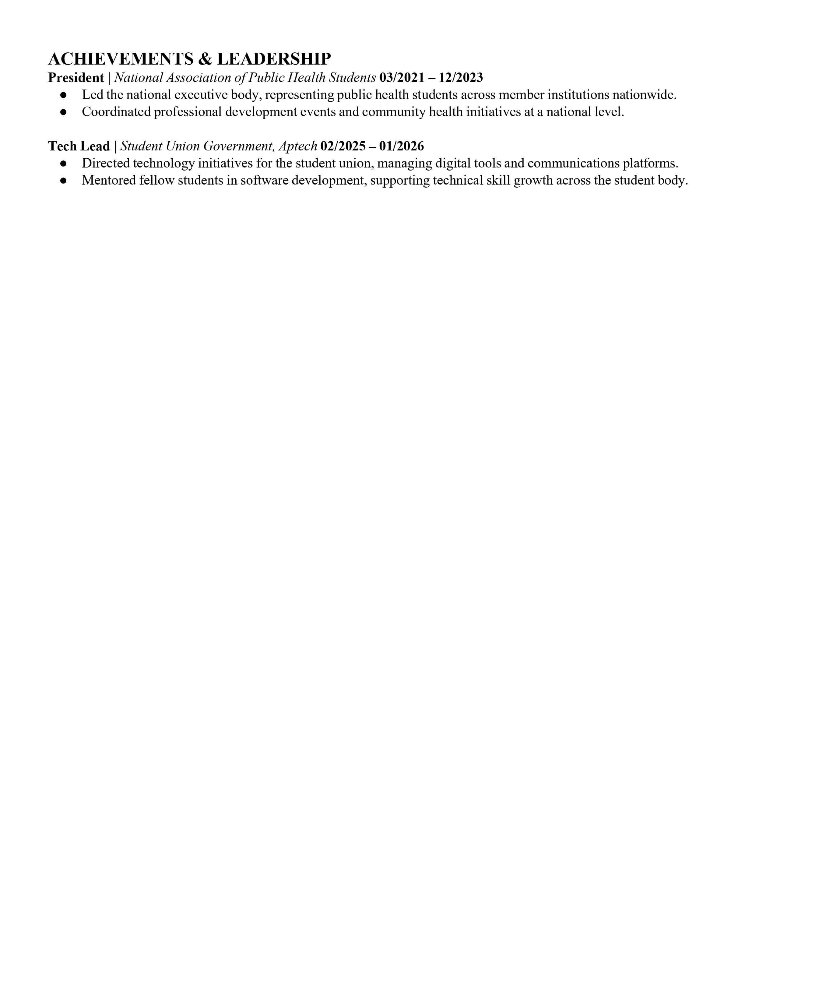 Emmanuel Ebri Fullstack resume, page 3